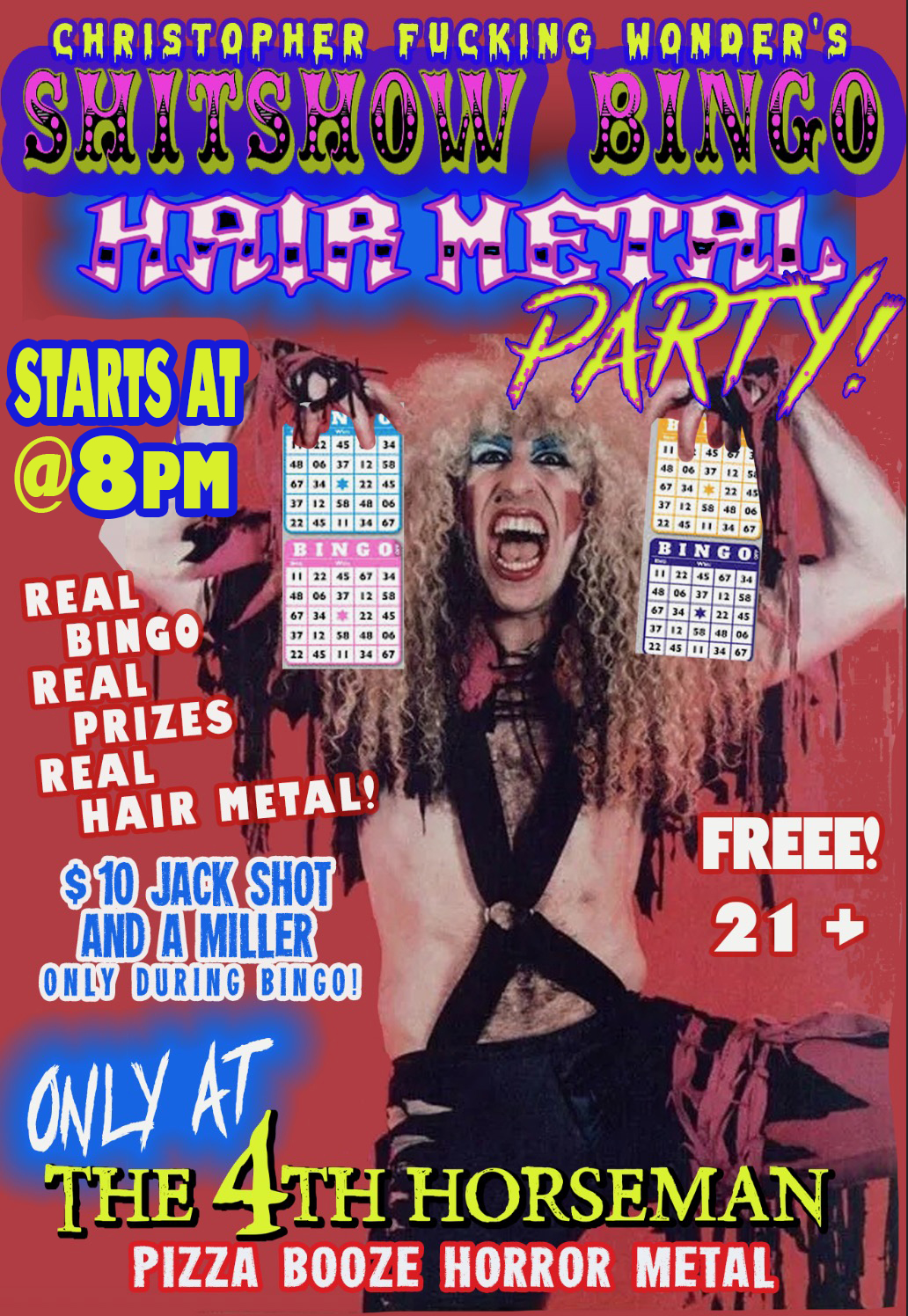 Sh*tshow Bingo Hair Metal Party