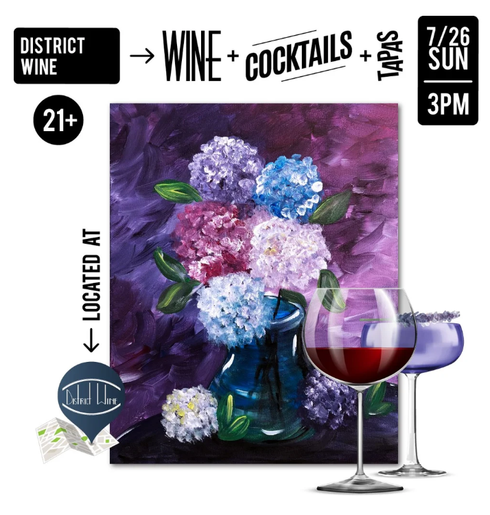 Brushstrokes & Beverages: Hydrangeas in Bloom