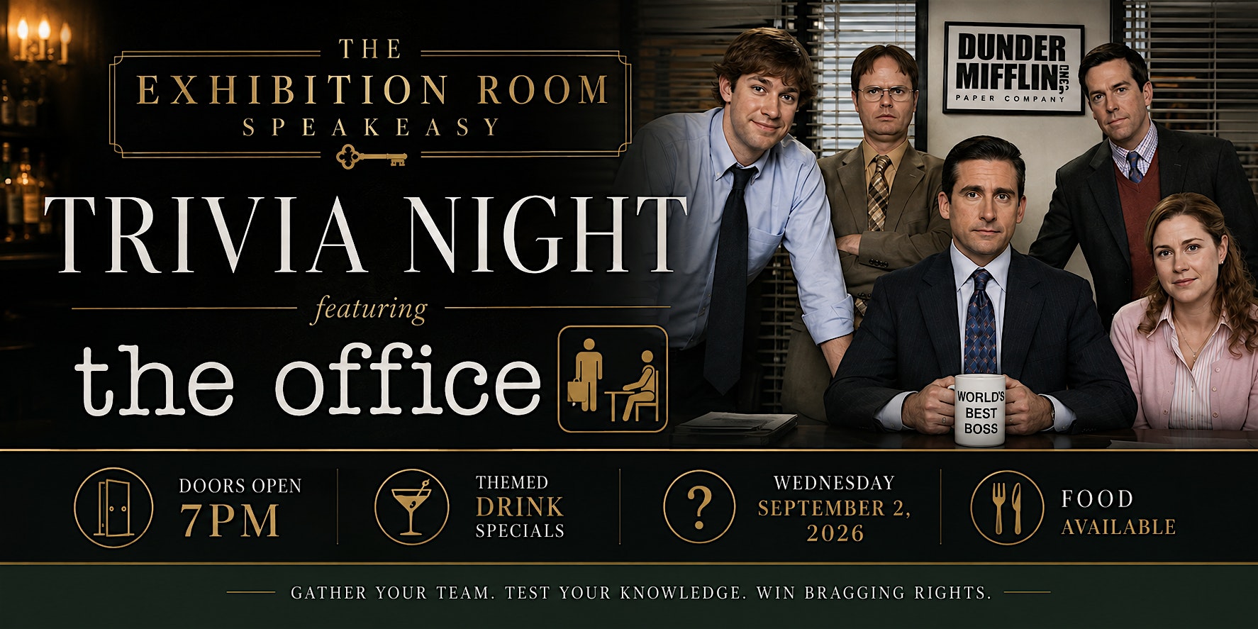 Trivia Night in Roxanne’s Exhibition Room Speakeasy Featuring The Office