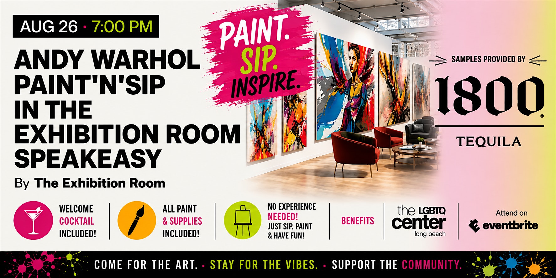 Andy Warhol Paint’n’Sip with 1800 Tequila and the LGBTQ Center Long Beach